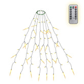 Salcar LED Lichterkette Weihnachtsbaum mit funkelnden Eiszapfen – Warm- & Kaltweiß, 11 Modi, Timer & Fernbedienung, IP44 wassergeschützt für Innen & Außen